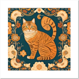 Rug Pattern inspired-Persian cat design Posters and Art